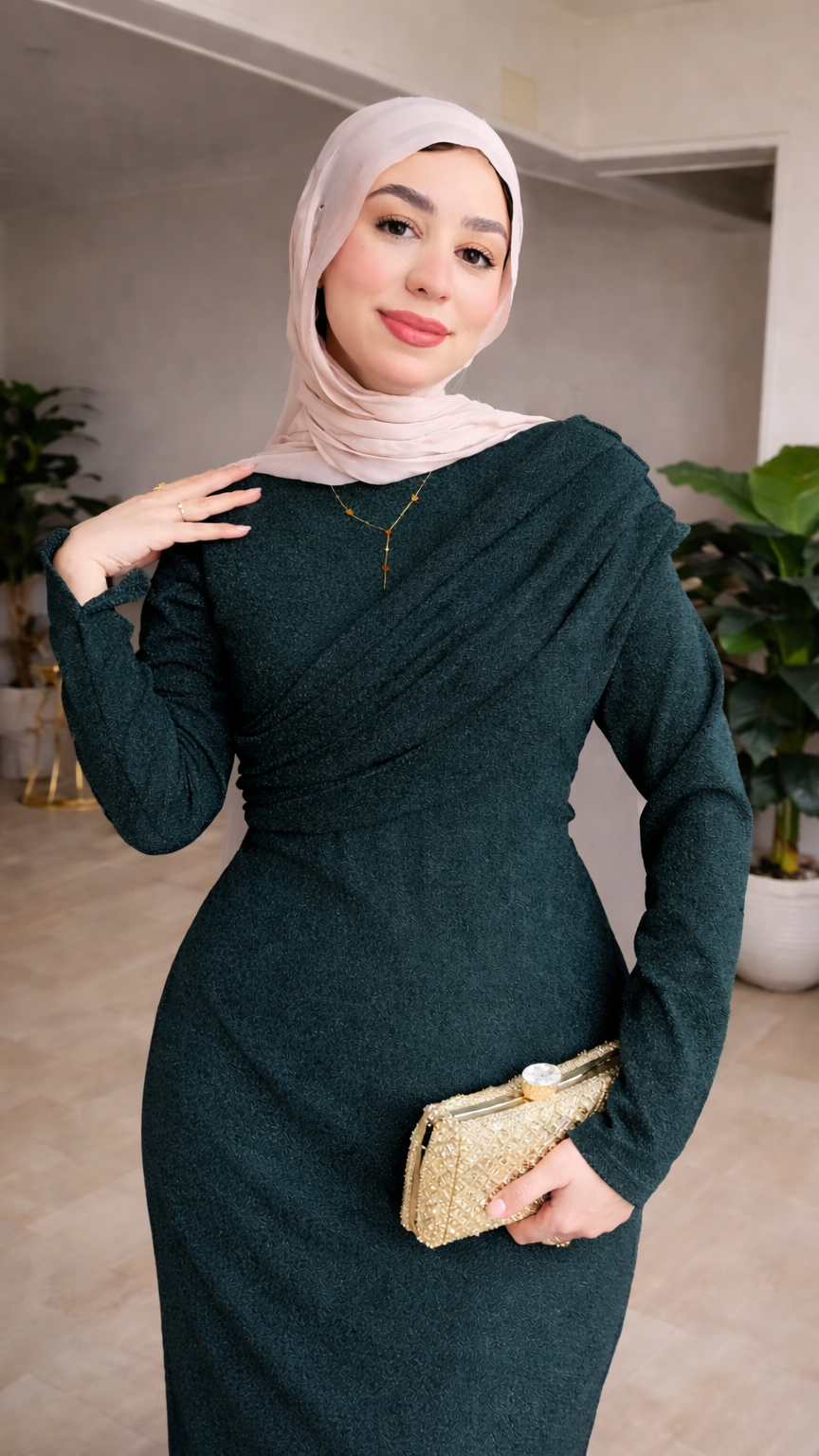 Dark olive Shiny Dress