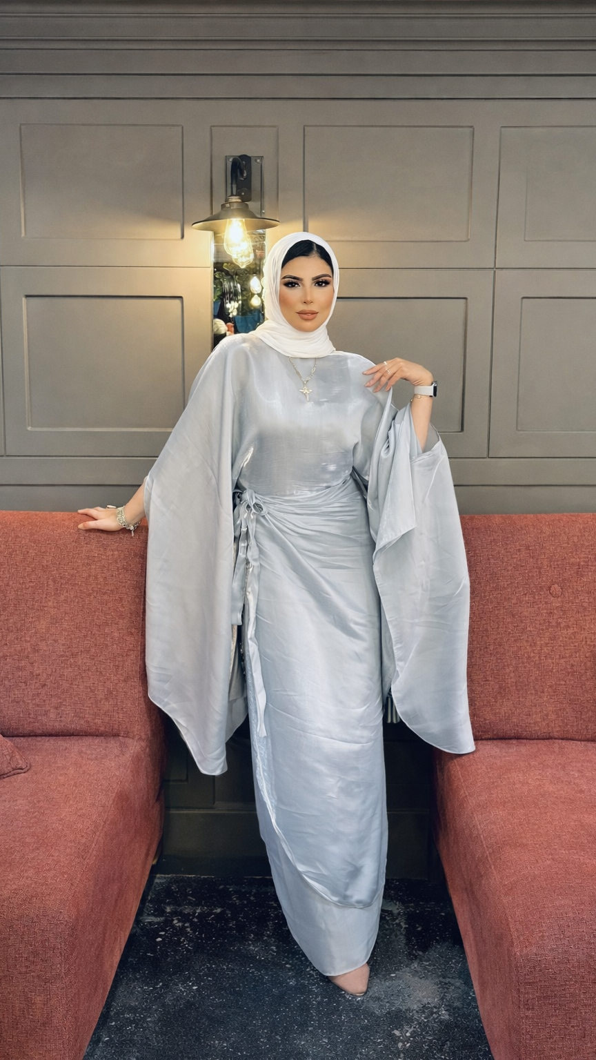 Silver shimmery suit