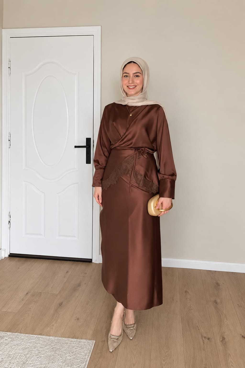 Galaxy Wrapped Suit - Brown