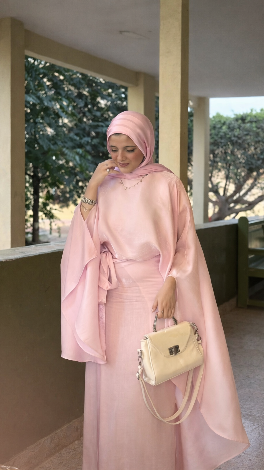 Pink shimmery suit