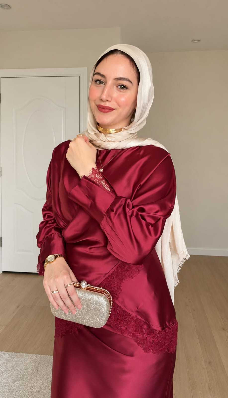 Galaxy Wrapped Suit - Burgundy