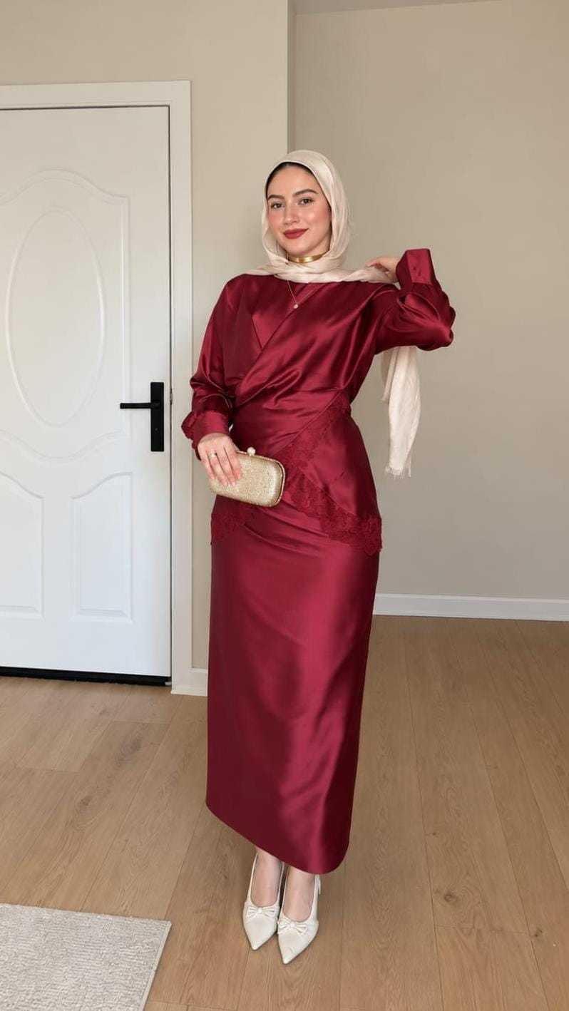 Galaxy Wrapped Suit - Burgundy