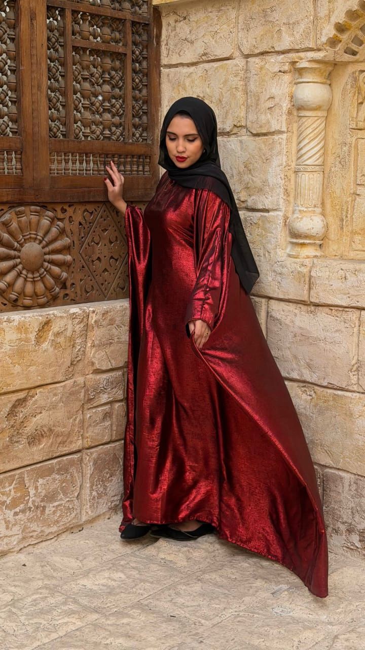 Luxury Burgundy Abaya