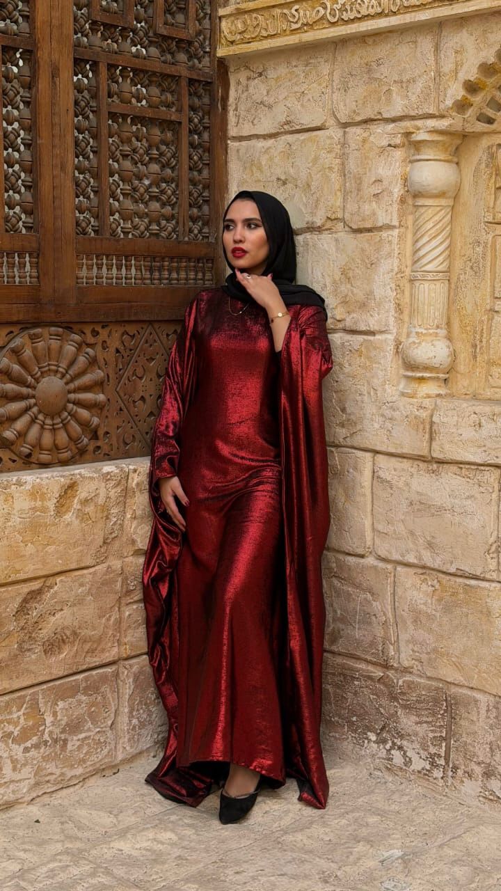 Luxury Burgundy Abaya