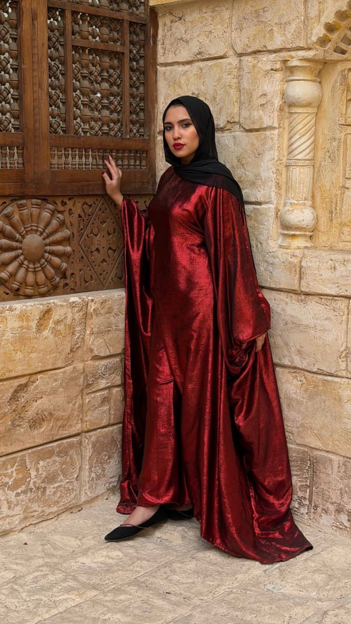Luxury Burgundy Abaya