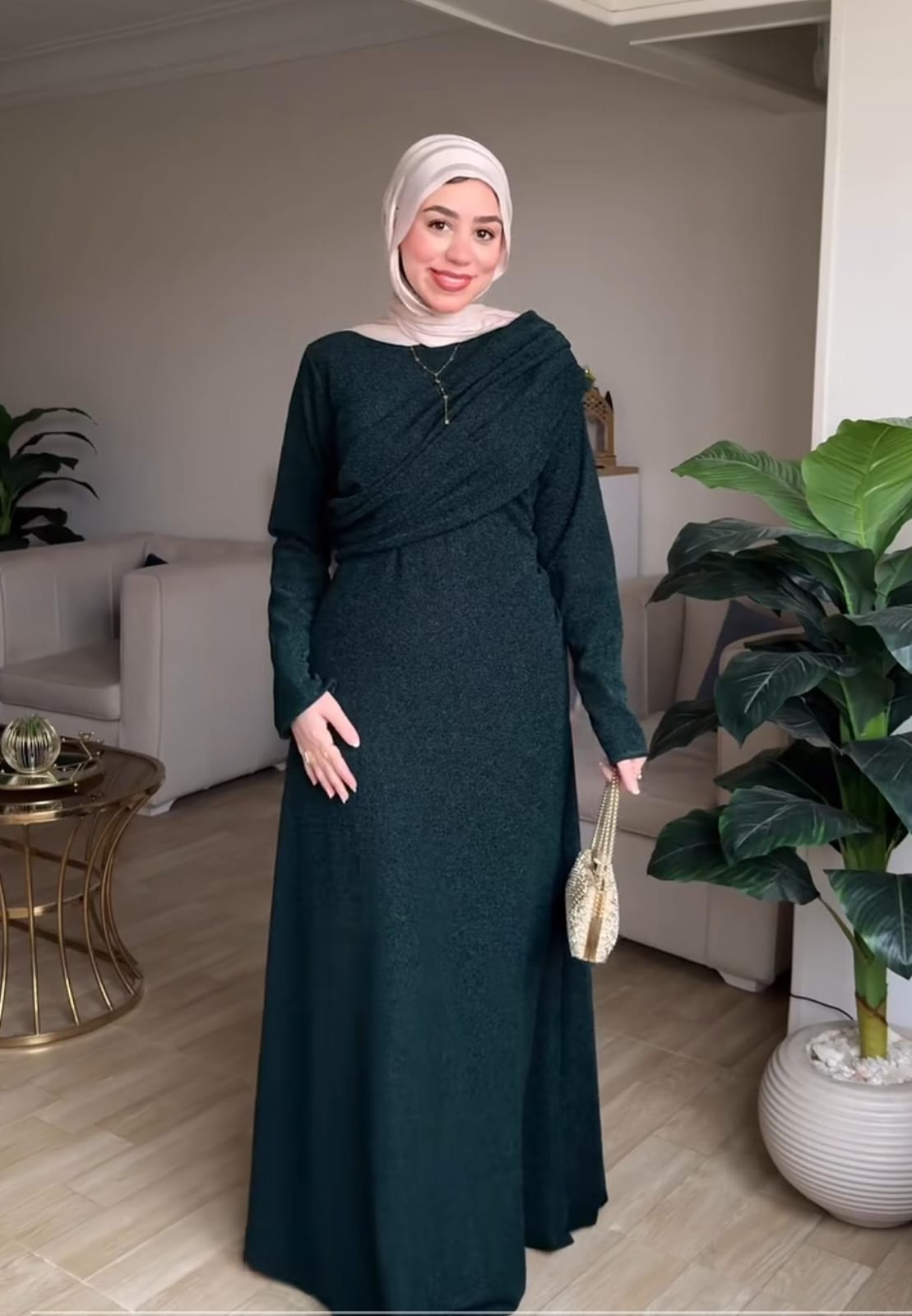 Dark olive Shiny Dress