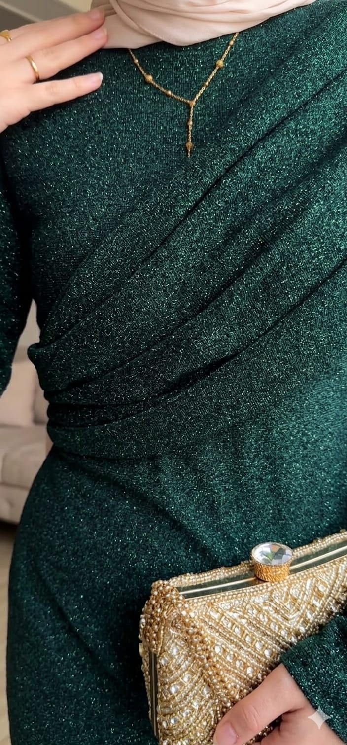 Dark olive Shiny Dress