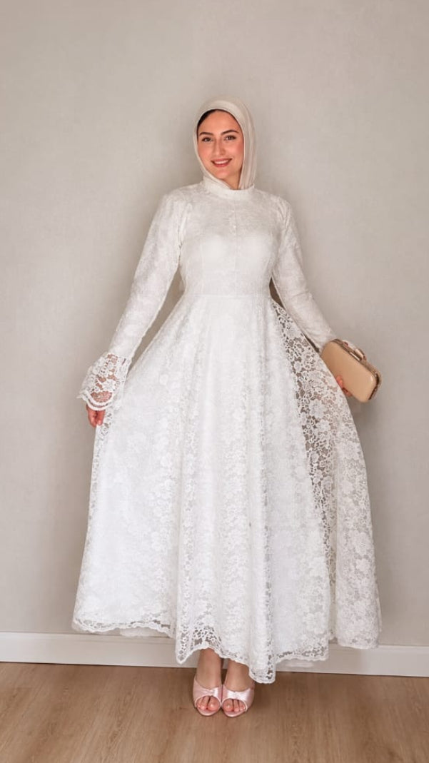 White Dalal Dantil Dress