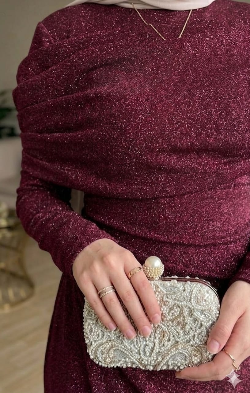 Burgundy Shiny dress