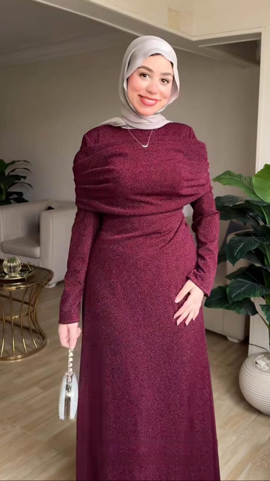 Burgundy Shiny dress