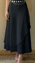 Black satin skirt