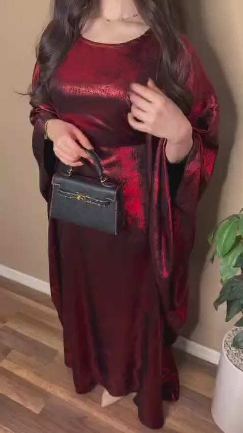 Luxury Burgundy Abaya