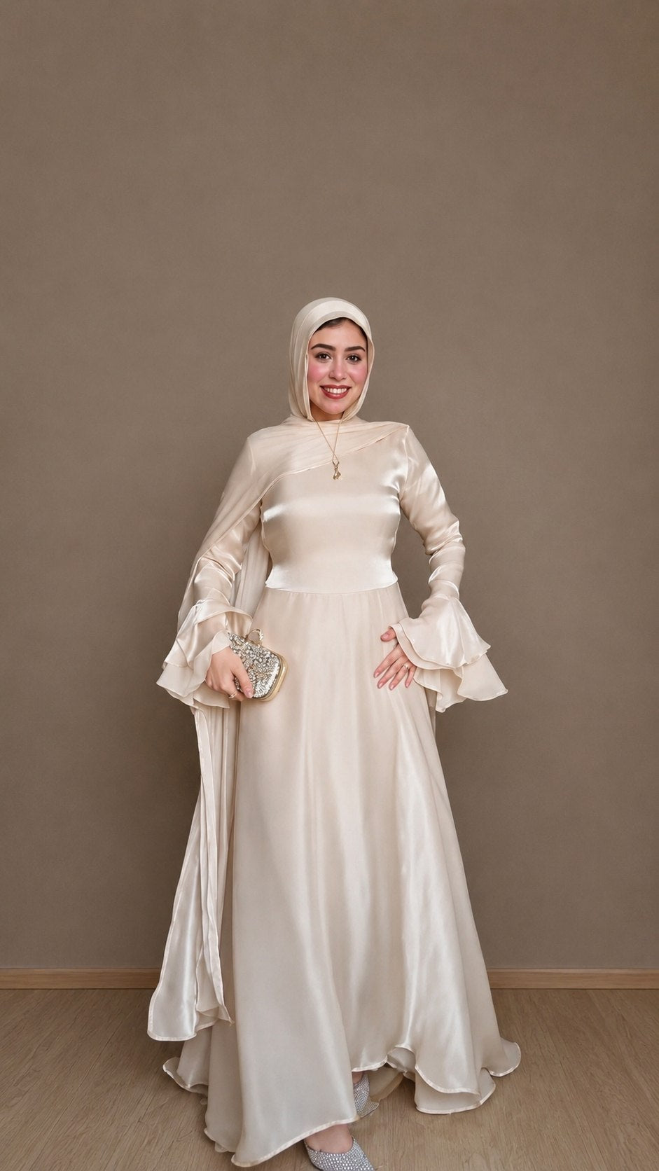 Beige Flurry Dress