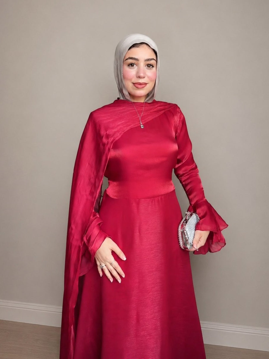 Burgundy Flurry Dress