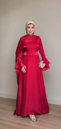 Burgundy Flurry Dress